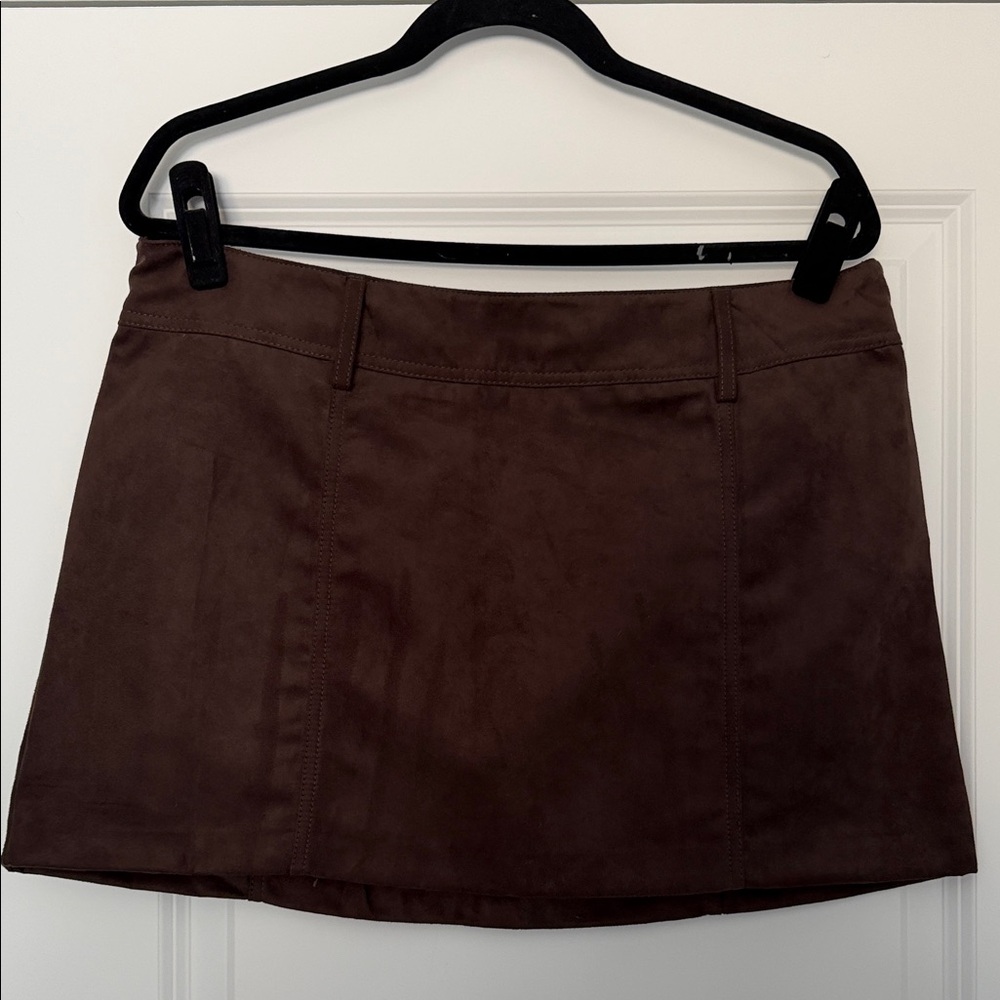 Women’s Brown Suede Mini Skirt